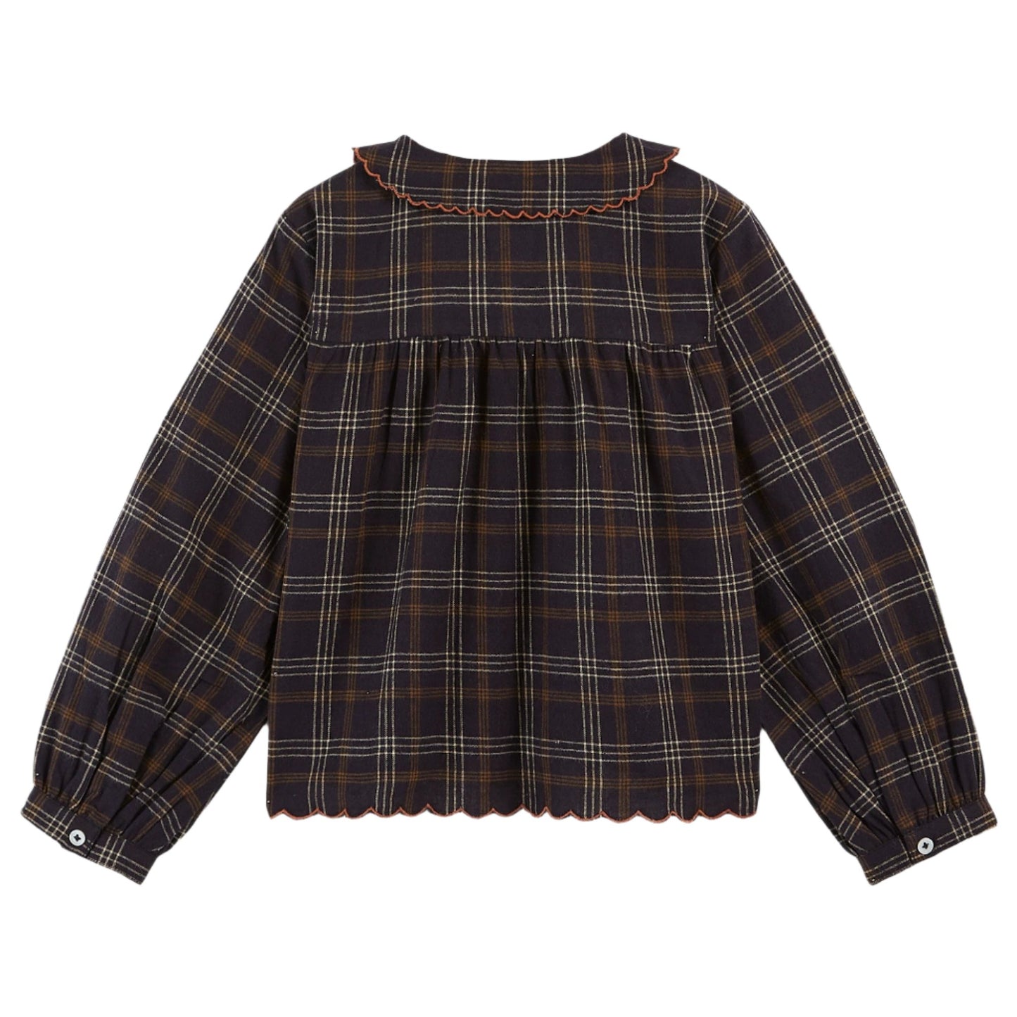 CARREAU GAVIN PLAID RUFFLE BLOUSE