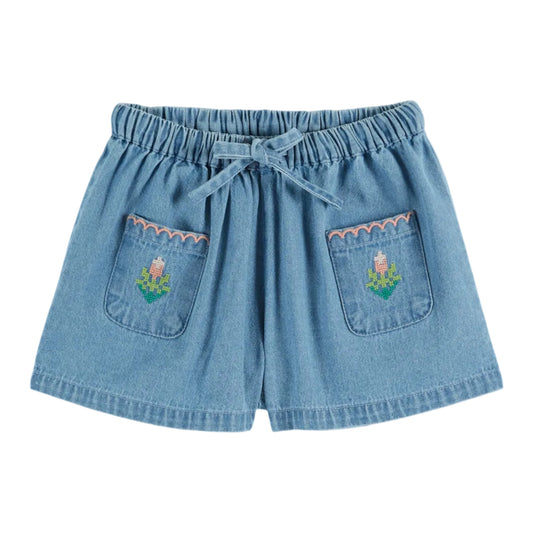 BRODE ROSE LIGHT DENIM SHORTS