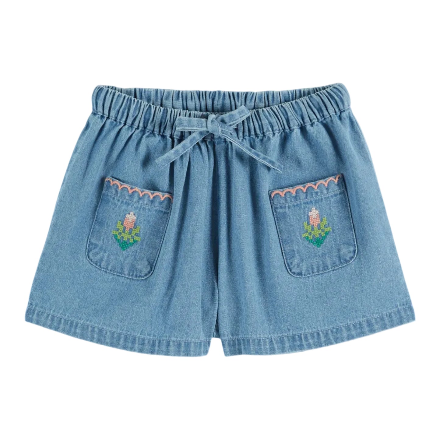 BRODE ROSE LIGHT DENIM SHORTS