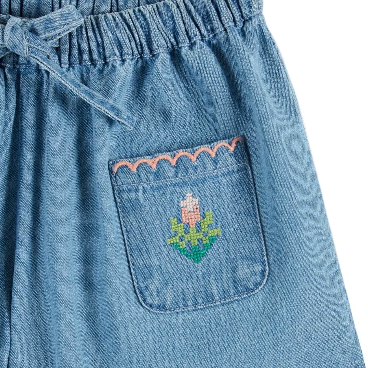 BRODE ROSE LIGHT DENIM SHORTS