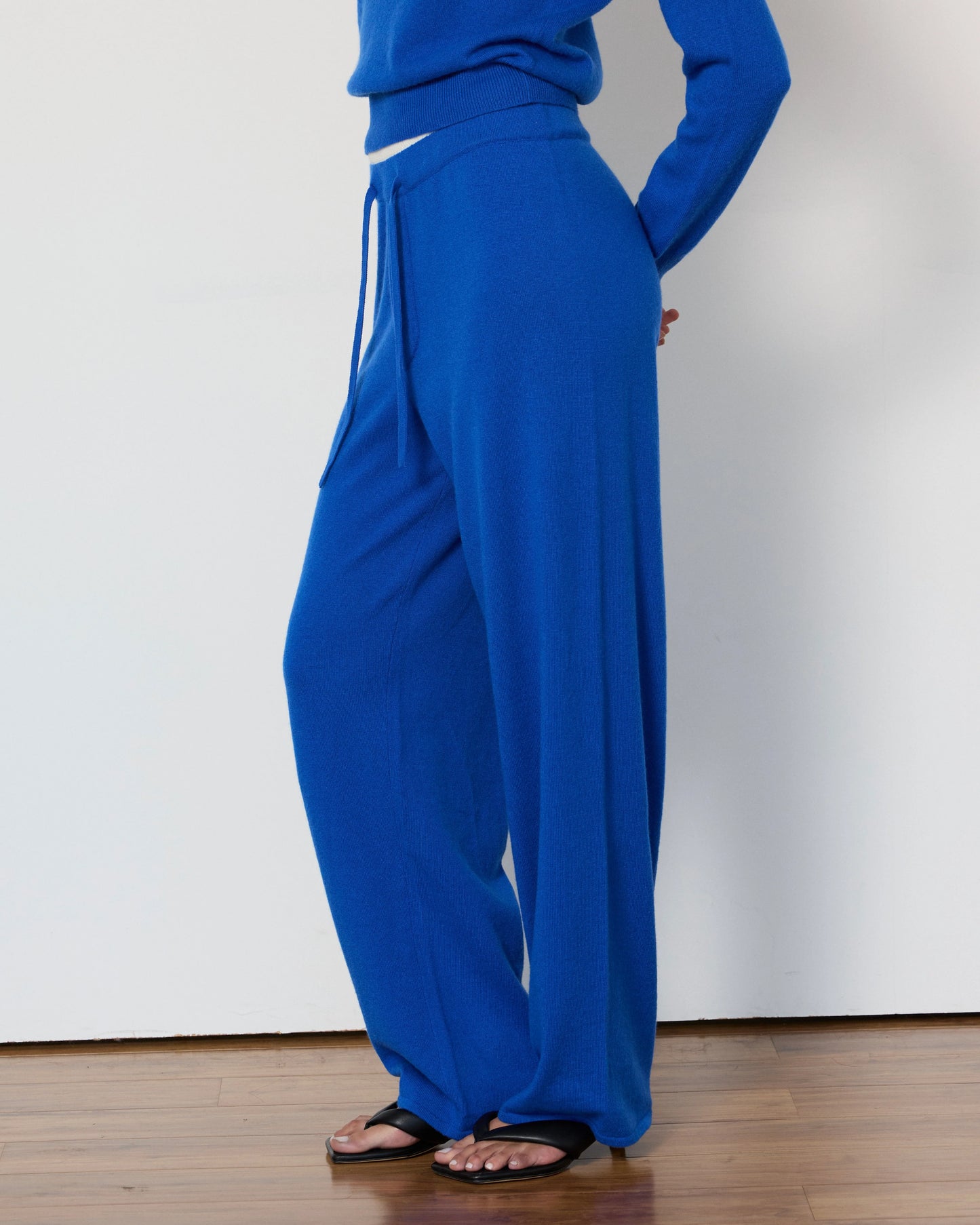 TOVE LAYERED CASHMERE PANT - LAPIS