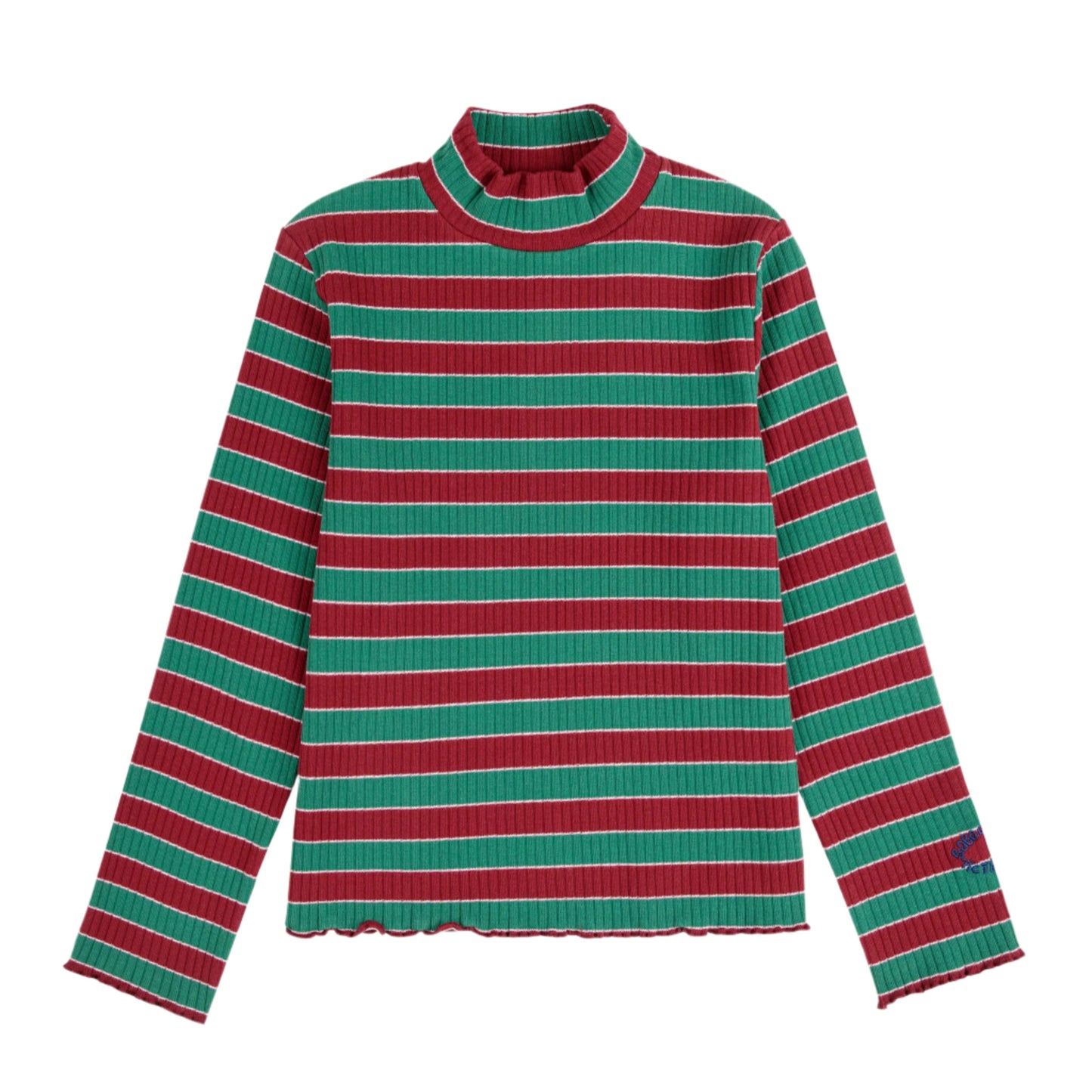 MUTLI-COLORED STRIPED TURRLENECK SHIRT