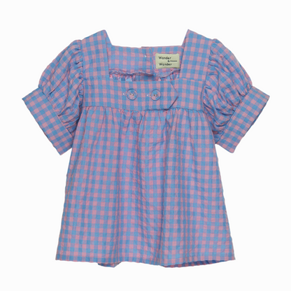 BLUE-PINK CHECK TOP