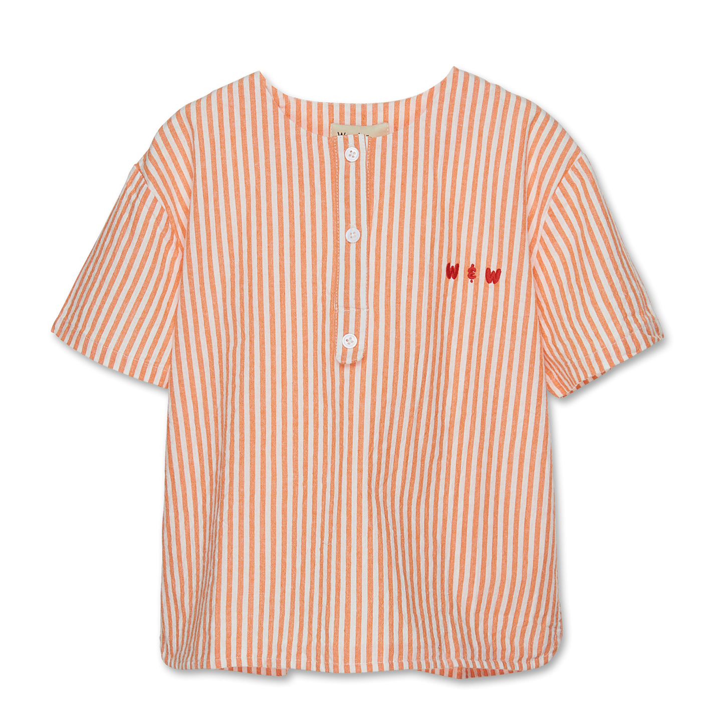 ORANGE STRIPE HENLEY TOP