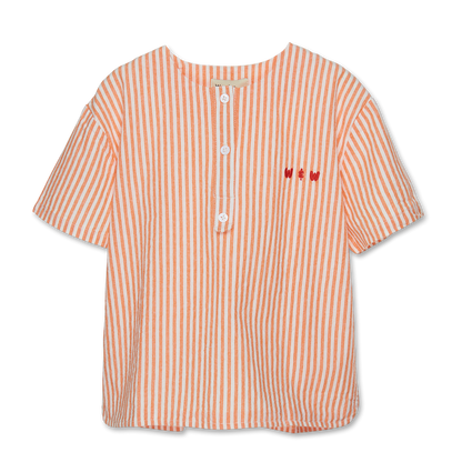 ORANGE STRIPE HENLEY TOP