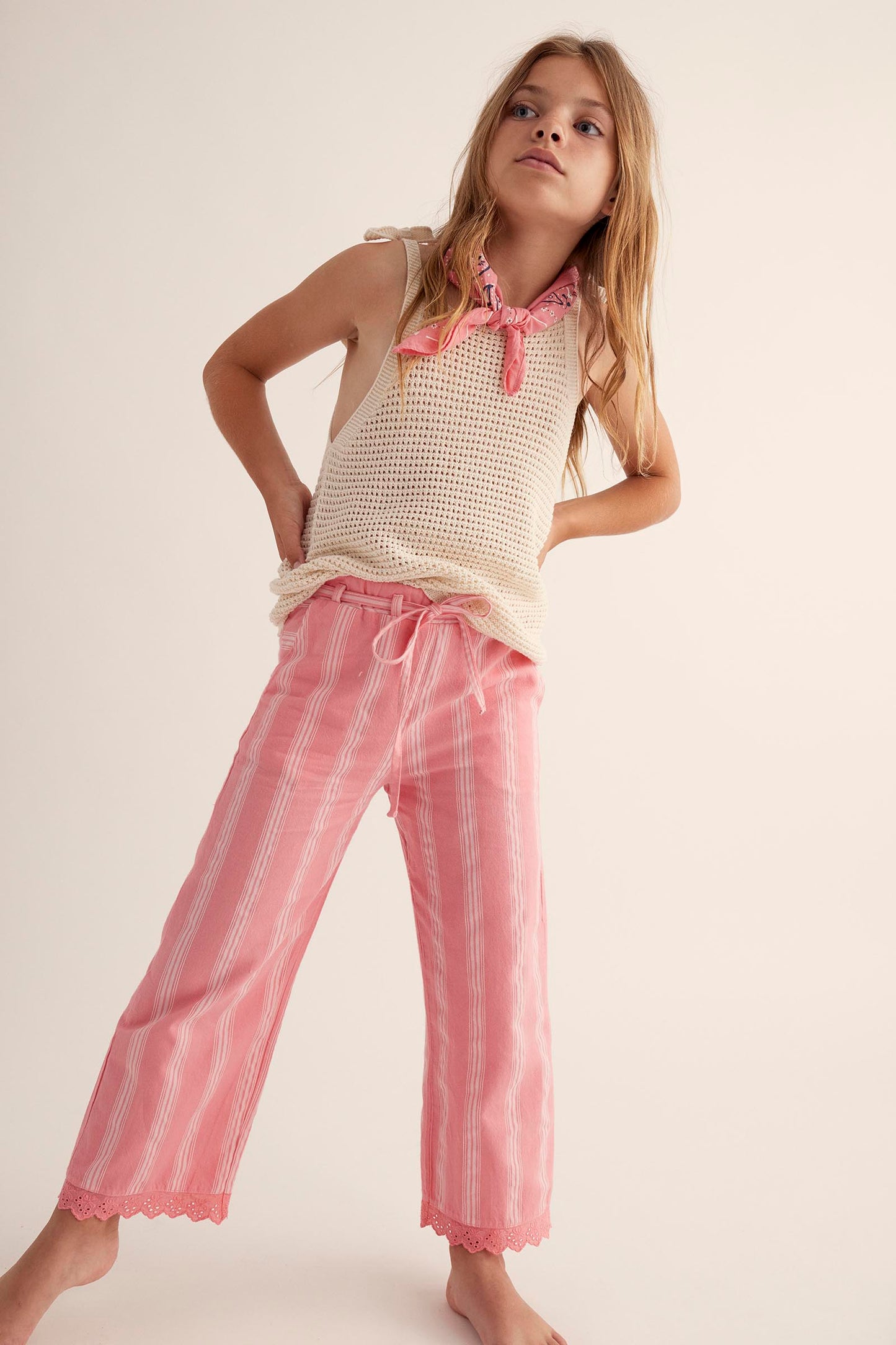 BELLA CONFETTI PINK STRIPE PANT