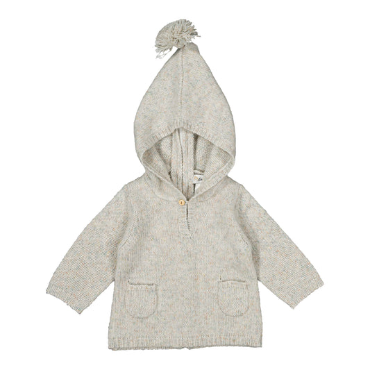 BURNOU CASHMERE HOODED SWEATER - CLOUD