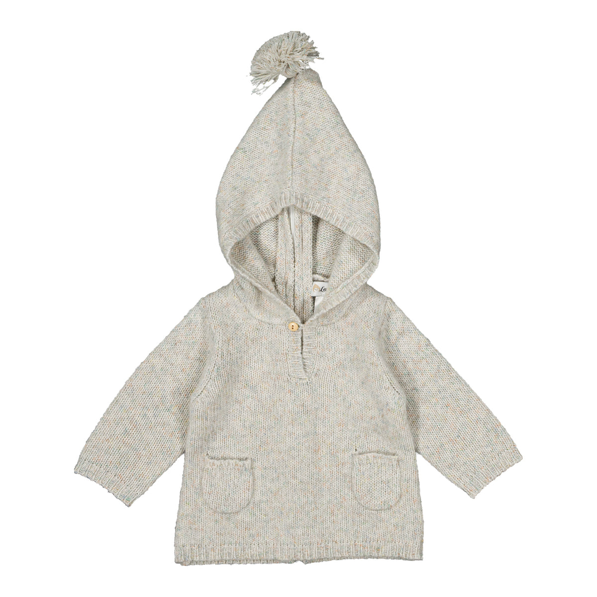 BURNOU CASHMERE HOODED SWEATER - CLOUD