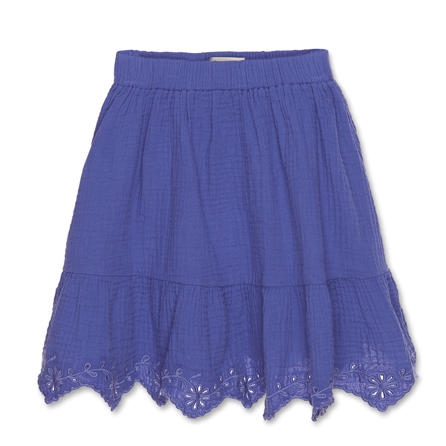 GAUZE EMBROIRED FINISHED HEM SKIRT