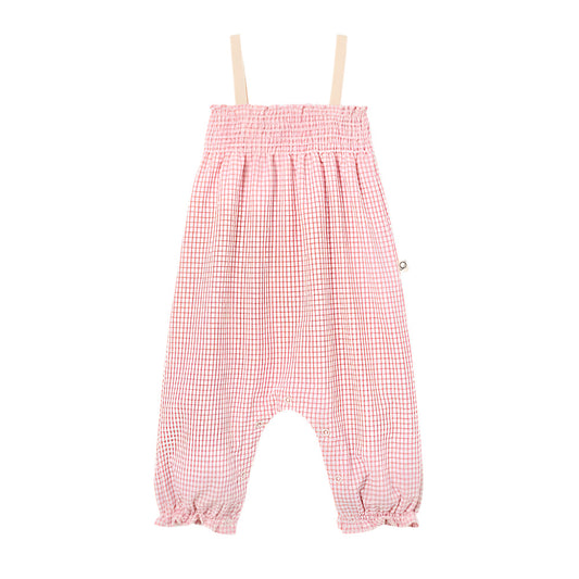 DORA PINK GINGHAM JUMPSUIT