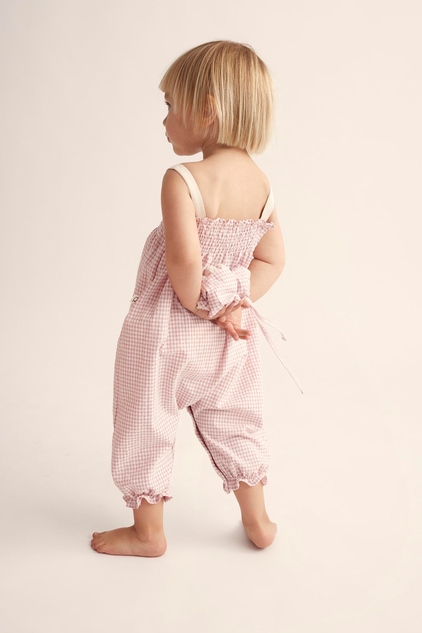 DORA PINK GINGHAM JUMPSUIT