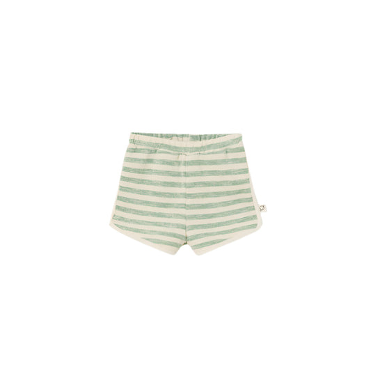 ELIO GREEN GRASS STRIPE BABY SHORTS