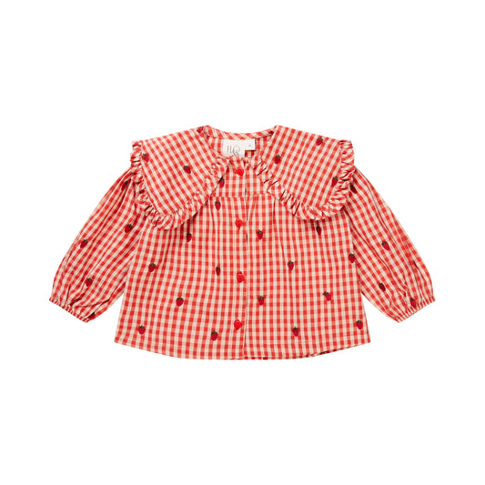 MOLLY GINGHAM STRAWBERRY BLOUSE