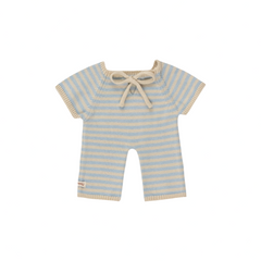 GOMMU STRIPED LONG ONESIE - SKY BLUE AND WHITE