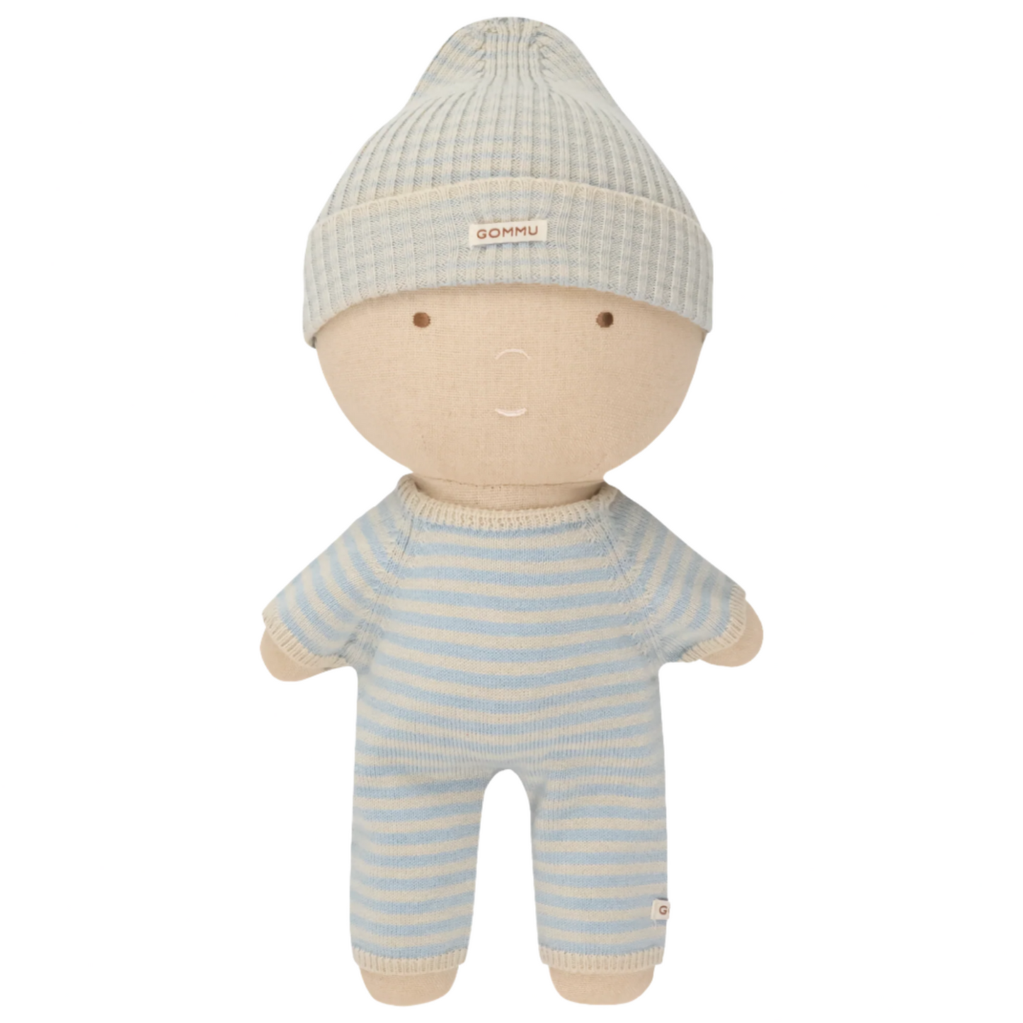 GOMMU STRIPED LONG ONESIE - SKY BLUE AND WHITE