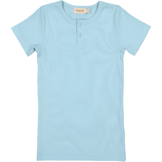 HEAVENLY BLUE RIBBED HENLEY SHIRT