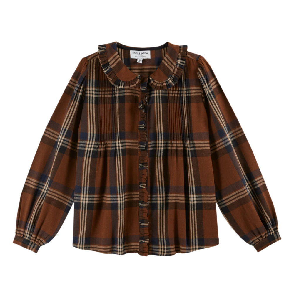 BLOUSE CARREAUX VOLANTEE