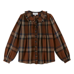 BLOUSE CARREAUX VOLANTEE