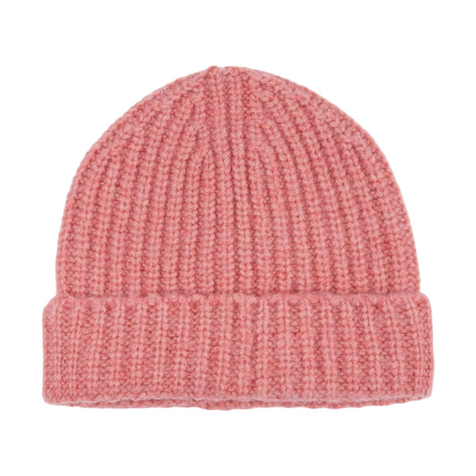 MERINO WOOL BONNET BEANIE - ROSE