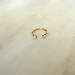 PEARL BEZEL OPEN RING
