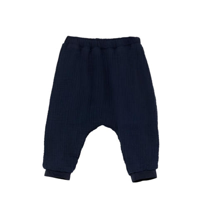 MARIO GAUZE BABY PANTS - NAVY