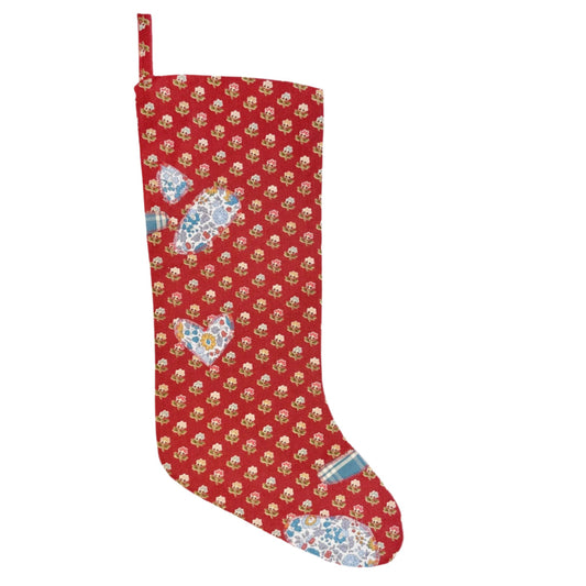 HEIRLOOM CHRISTMAS STOCKING - CHRISTMAS REDS & LIBERTY BLUES CALICO