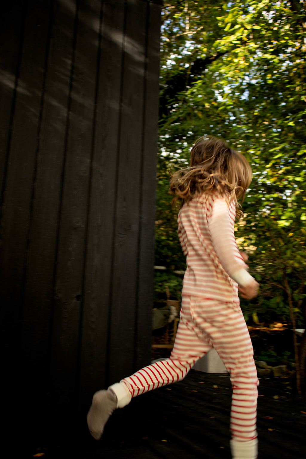 RED & OATMEAL BRETON STRIPE SLEEPSUIT