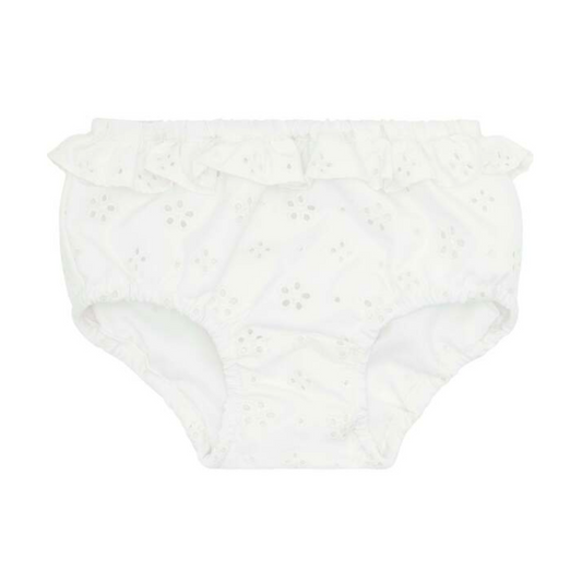 WHITE EYELET BABY DIAPER BLOOMER COVER