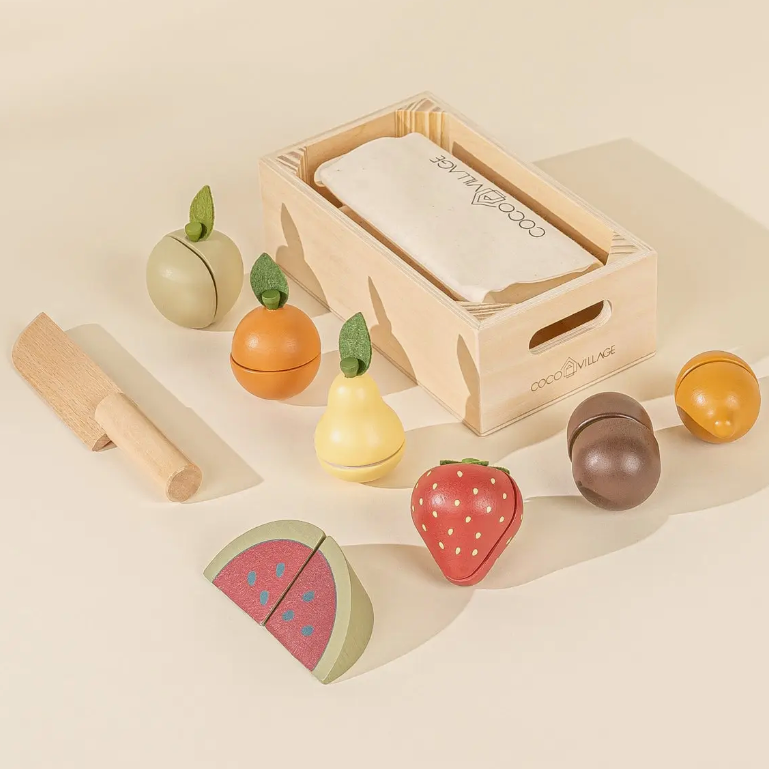 WOODEN FRUIT PLAY SET