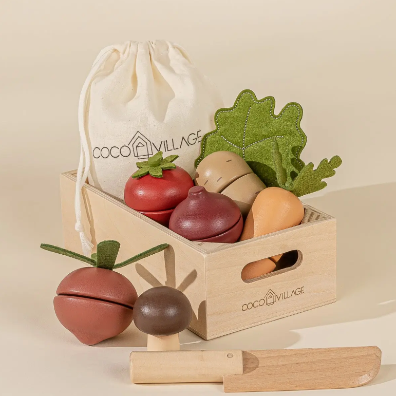 WOODEN VEGETABLES PLAY SET