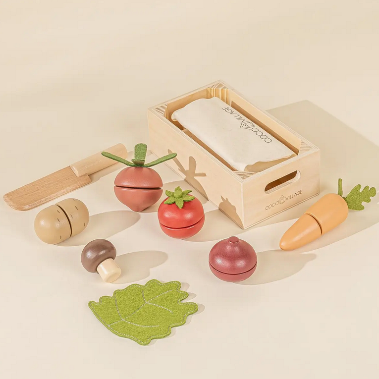 WOODEN VEGETABLES PLAY SET