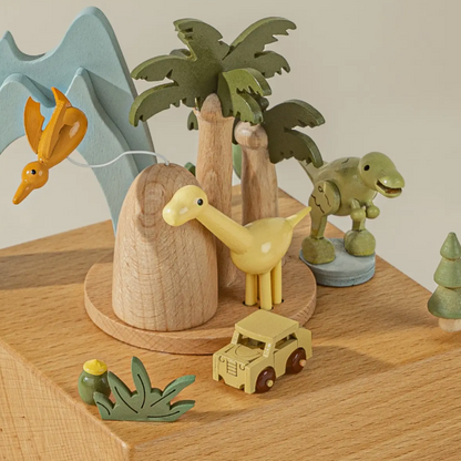 WOODEN MUSIC BOX - DINOSAUR WORLD