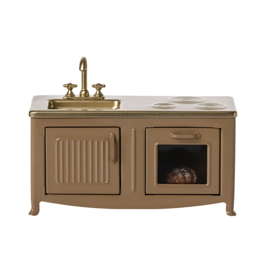 MOUSE KITCHEN STOVE - LIGHT BROWN