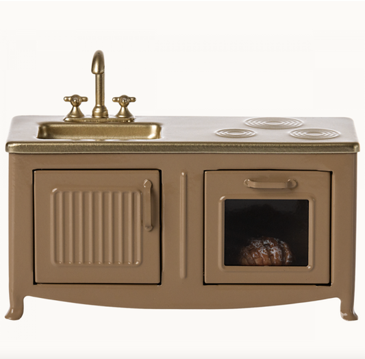 MOUSE KITCHEN STOVE - LIGHT BROWN