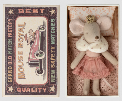 MAILEG PRINCESS MOUSE, BIG SISTER IN MATCHBOX