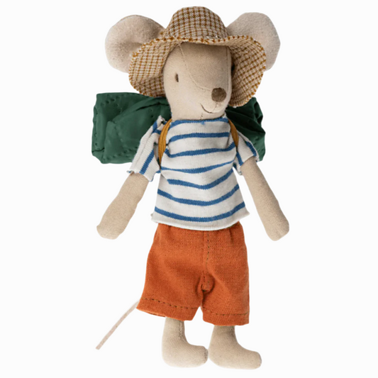 MAILEG HIKER MOUSE, BIG BROTHER (ORANGE PANT)