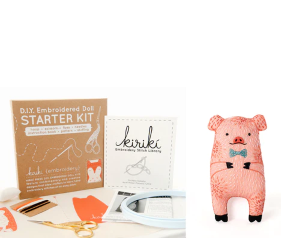 EMBROIDERY STARTER KIT LEVEL 1 - PIG