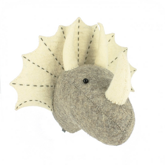 MINI TRICERATOPS DINOSAUR HEAD IVORY