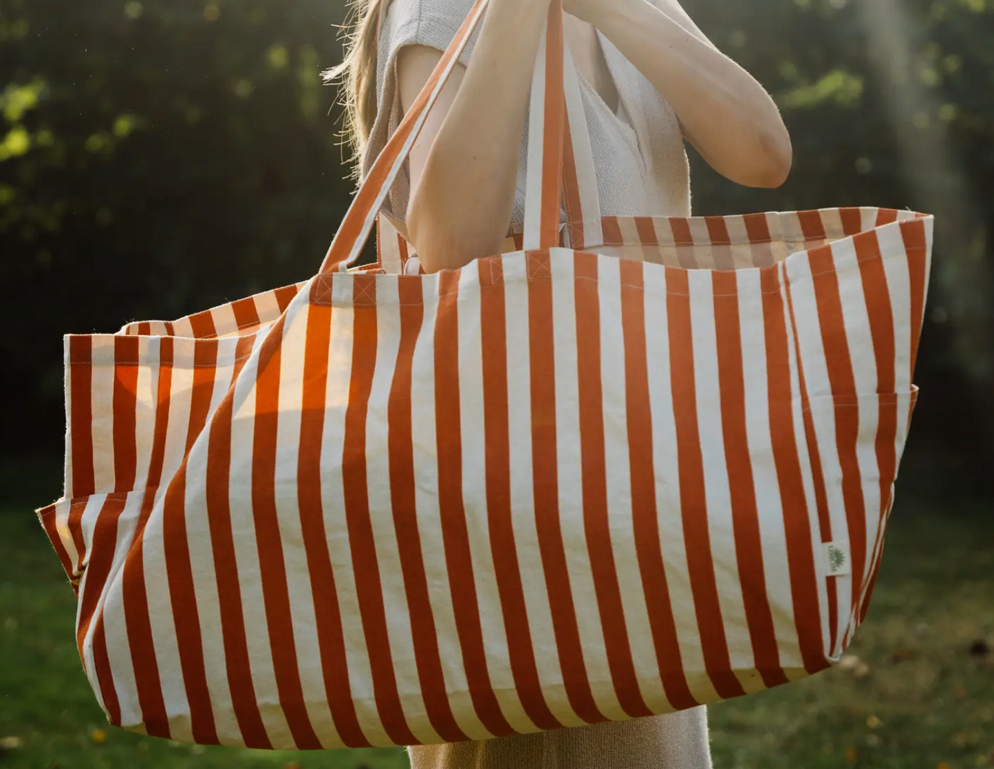 OrGANIC EXTRA LARGE CABANA TOTE BAG - ORANGE