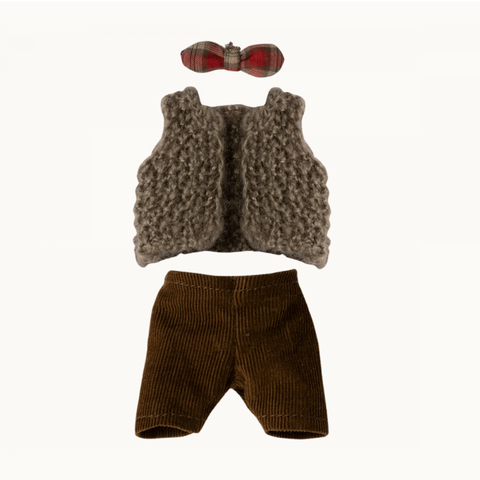 MAILEG VEST, PANT, & BUTTERFLY BOW TIE GRANDPA MOUSE