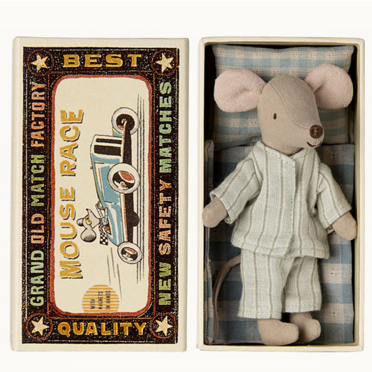 BIG BROTHER MOUSE IN MATCHBOX - MINT STRIPES PJS