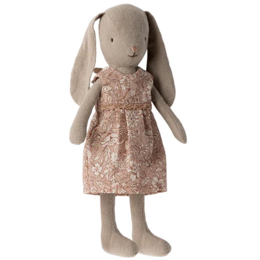 MAILEG BUNNY RABBIT SIZE 1 - PINK FLORAL DRESS