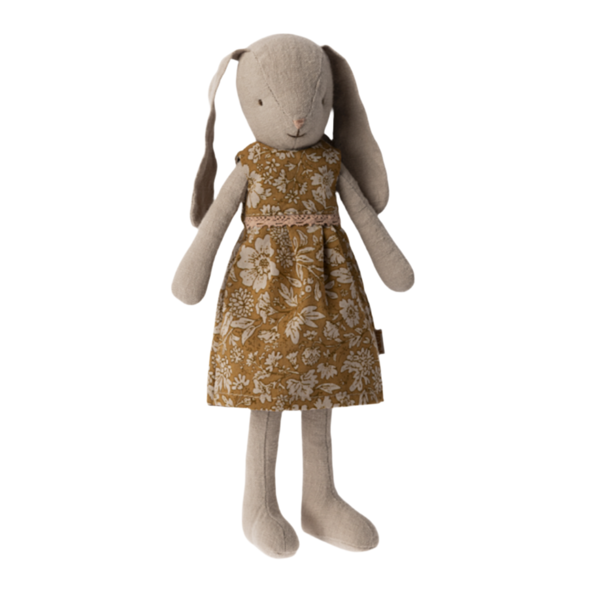 MAILEG BUNNY RABBIT SIZE 2 - OCHRE FLORAL DRESS