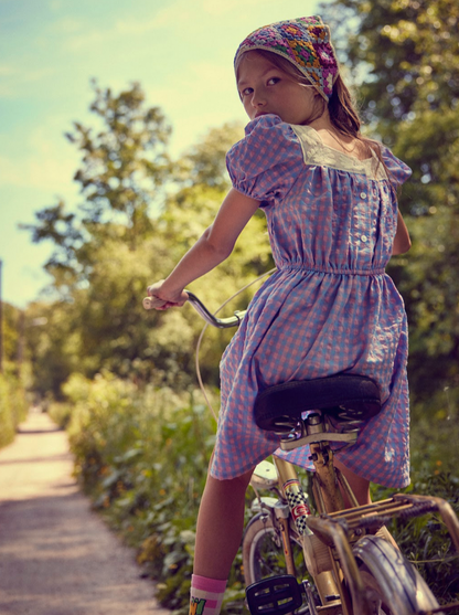 BLUE-PINK CHECK SKIRT