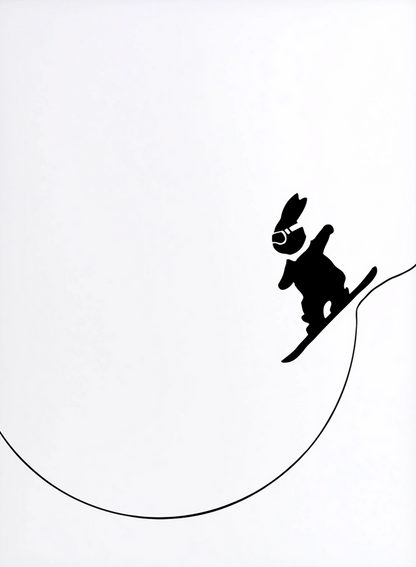 SNOWBOARDING RABBIT SCREENPRINT