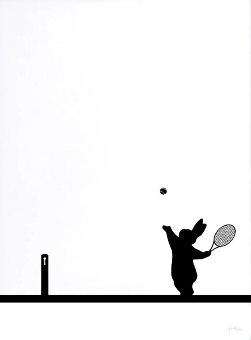 TENNIS RABBIT SCREENPRINT