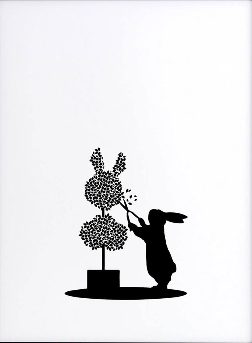 TOPIARY RABBIT SCREENPRINT