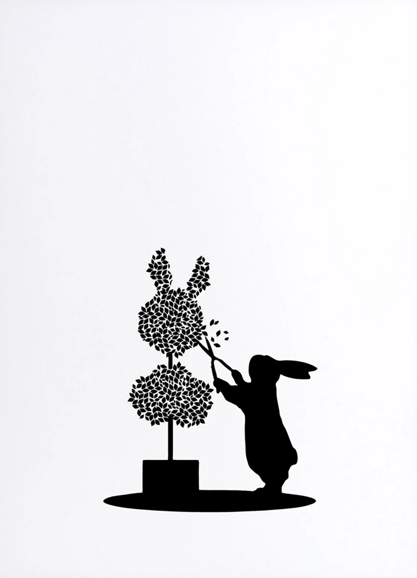 TOPIARY RABBIT SCREENPRINT