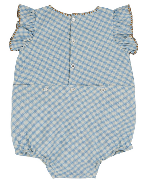 EMBROIERED BABY ROMPER FAIENCE