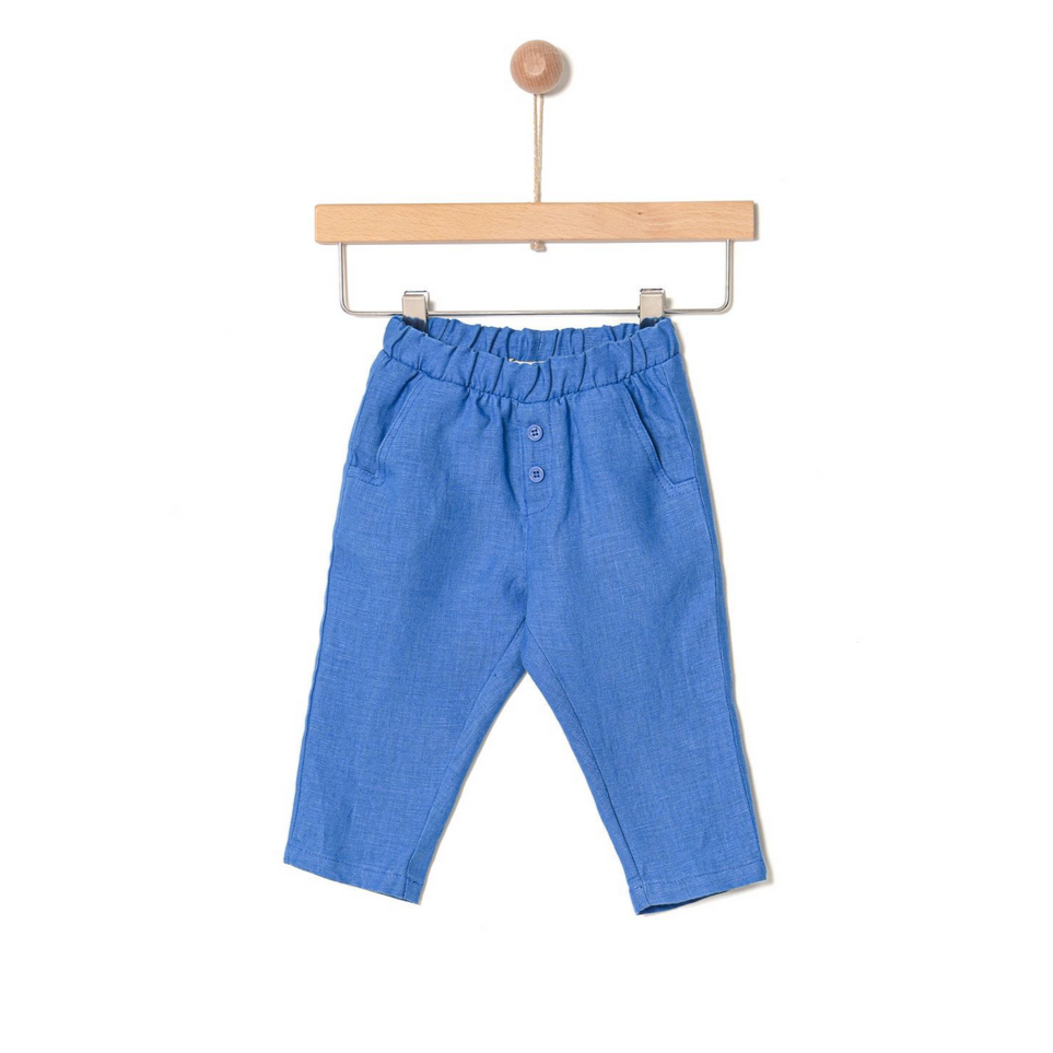 LINEN PANTS - STRONG BLUE